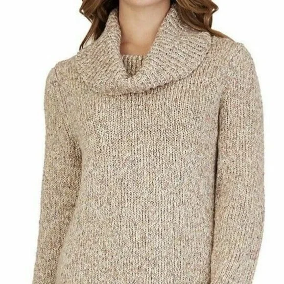 Apt. 9 Sweaters Apt 9 Cowlneck Beige Neutral Marled Tunic Sweater Womens Xs Poshmark